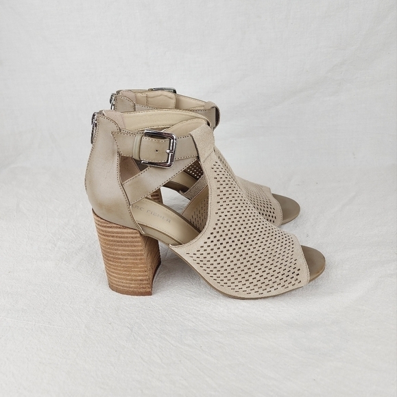 Marc Fishers MFgabie leather chunky heel open toe ankle bootie - Picture 5 of 11